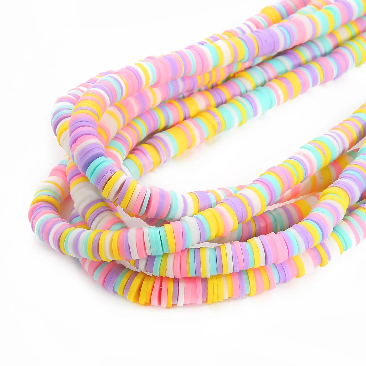 6mm 350Pcs Handmade Flat Round Polymer Clay Beads Chip Disk Loose Spacer Beads For DIY Jewelry Making Bracelet Mixed Color