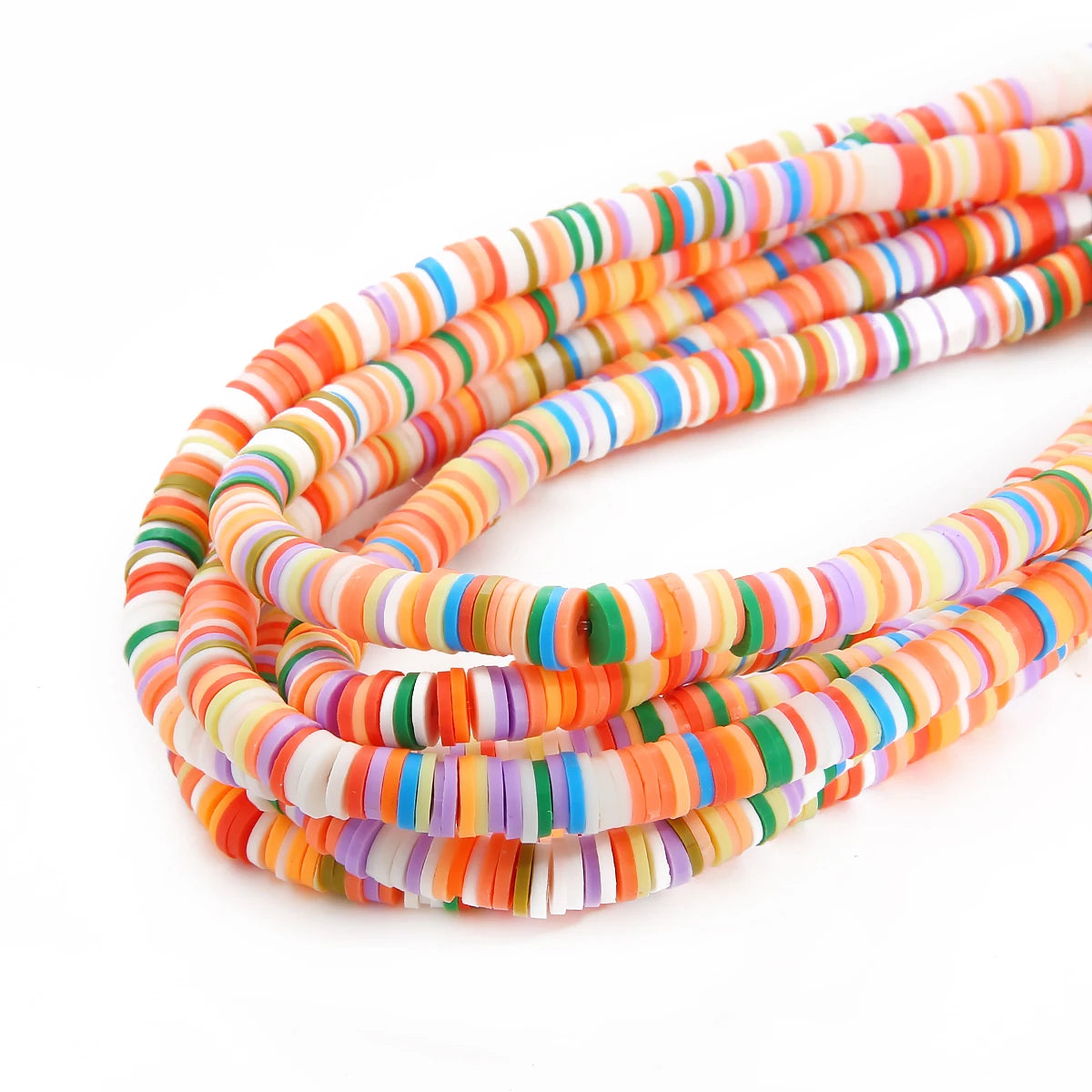 6mm 350Pcs Handmade Flat Round Polymer Clay Beads Chip Disk Loose Spacer Beads For DIY Jewelry Making Bracelet Mixed Color