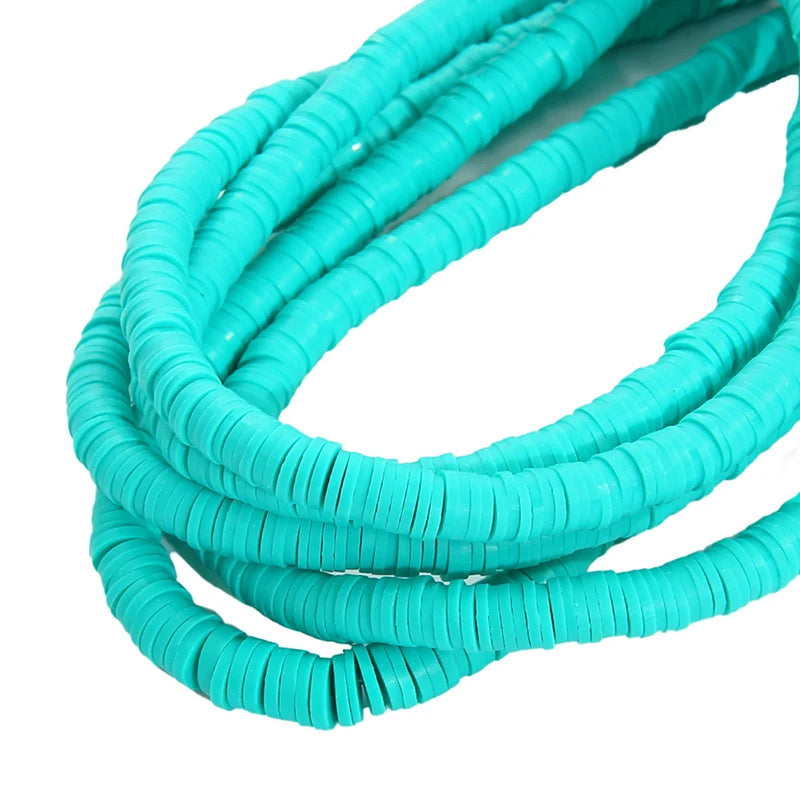 6mm 350Pcs Handmade Flat Round Polymer Clay Beads Chip Disk Loose Spacer Beads For DIY Jewelry Making Bracelet Mixed Color