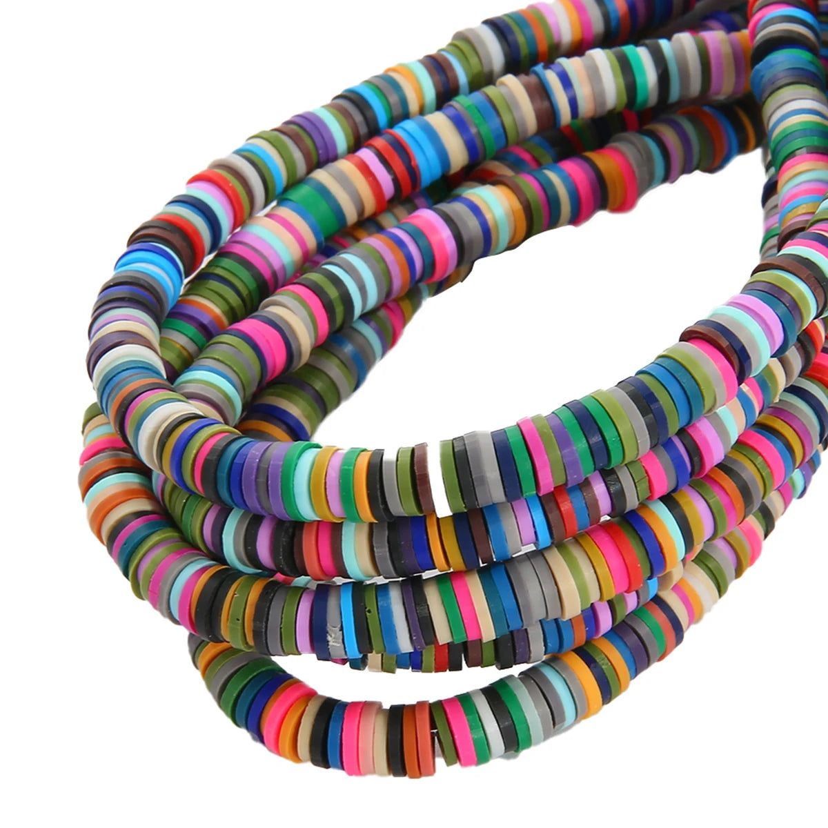 6mm 350Pcs Handmade Flat Round Polymer Clay Beads Chip Disk Loose Spacer Beads For DIY Jewelry Making Bracelet Mixed Color