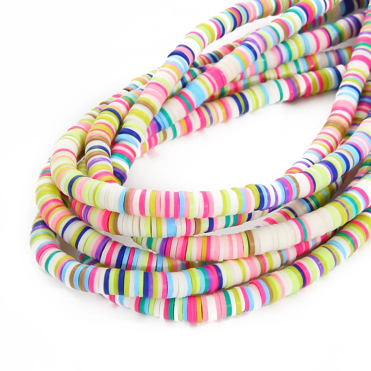 6mm 350Pcs Handmade Flat Round Polymer Clay Beads Chip Disk Loose Spacer Beads For DIY Jewelry Making Bracelet Mixed Color