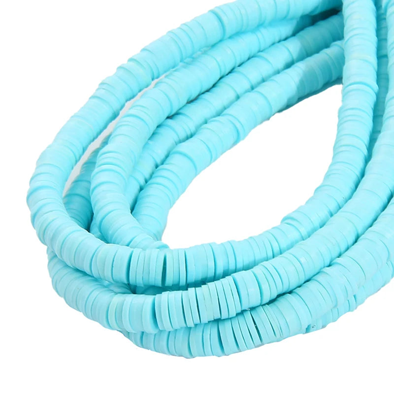 6mm 350Pcs Handmade Flat Round Polymer Clay Beads Chip Disk Loose Spacer Beads For DIY Jewelry Making Bracelet Mixed Color