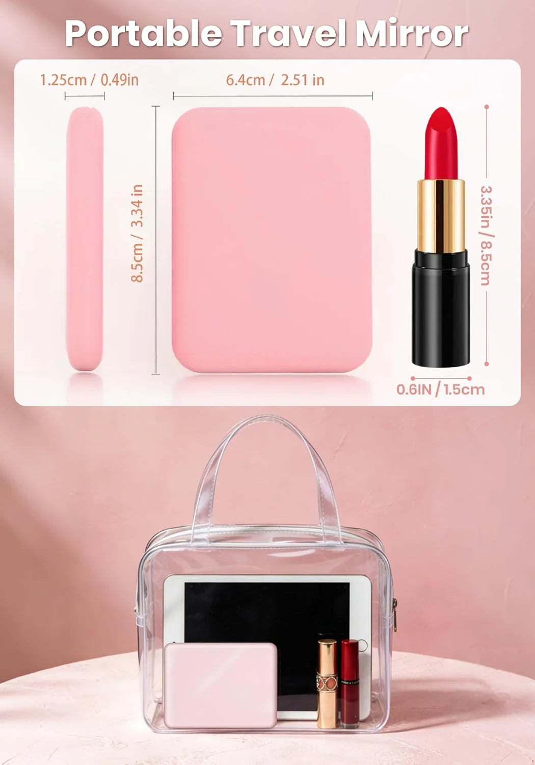 Cute Mini Handheld Makeup Mirror 1X/3X Magnifiying Compact Folding Travel School Portable With Light Makeup Pocket Mirror 8 Leds for Gifts
