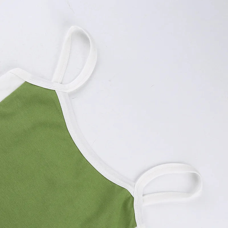 Sleeveless Knitted Tank Top Multicolor Sexy Basic Patchwork Summer Casual Cami Y2k Vintage Girls/Women