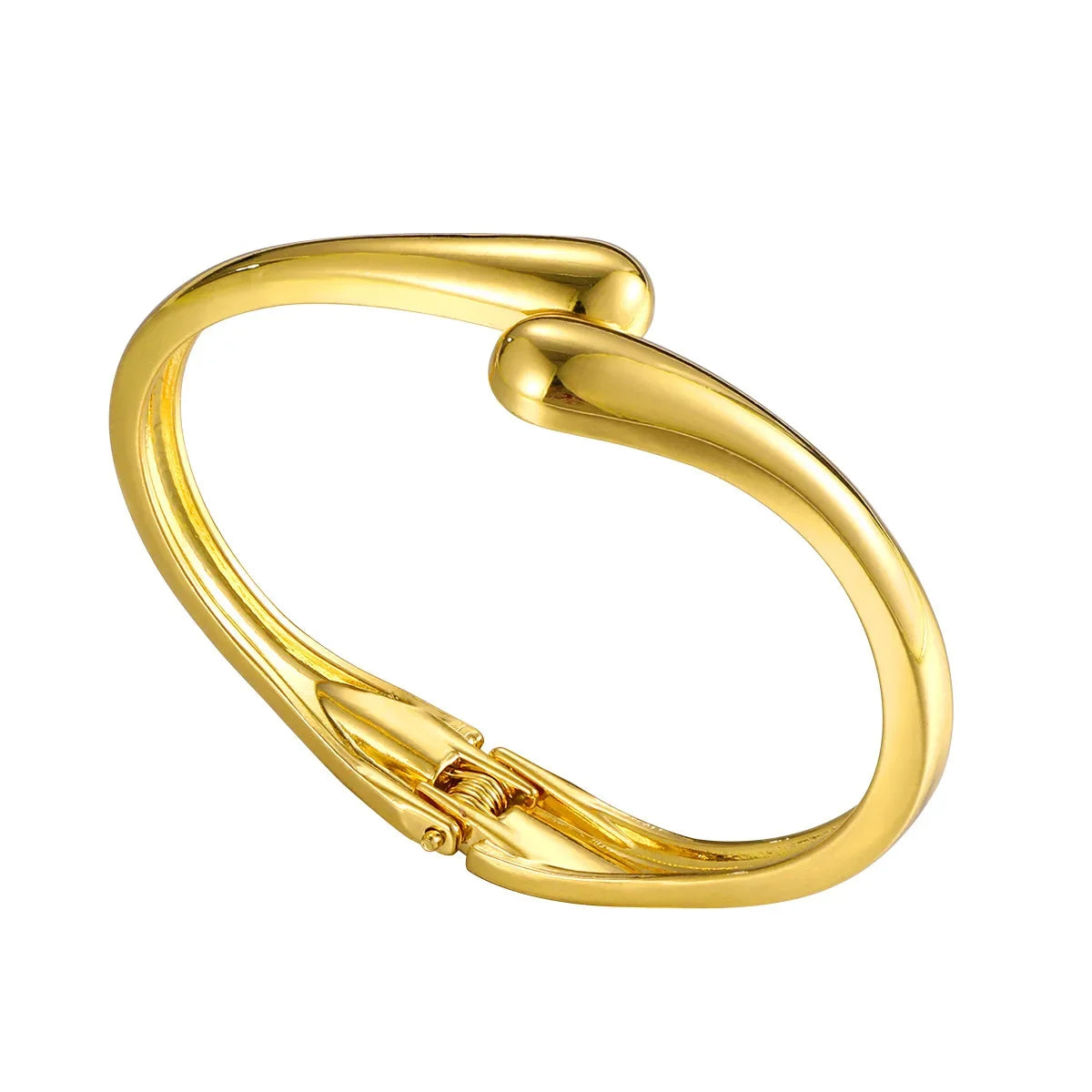 Simple Teardrop Shaped Bangle For Women And Teens Creative Gold And Silver Color Adjustable Cuff Open Bracelet Girls Fashion Jewelry